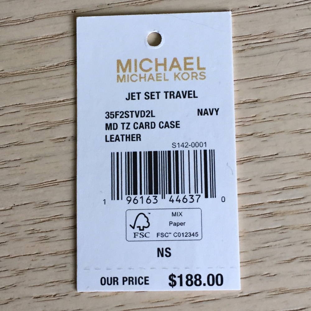 Michael Kors Navy Leather Card Holder Case - Picture 9 of 9